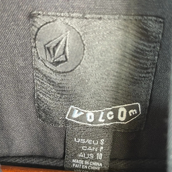 VOLCOM Day Dreamer Linen Blend Utility Jacket Black Zip Snap Drawstring Size S - Picture 10 of 14